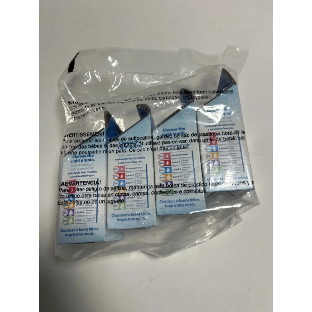 4-2 pack Dr. Brown's Medium Flow Narrow Silicone Baby Bottle Nipples 3m+ Level 2